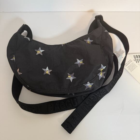 Urban Outfitters Baggu Bag Small Nylon Stars Crescent Bag Crossbody NEW - Picture 5 of 7